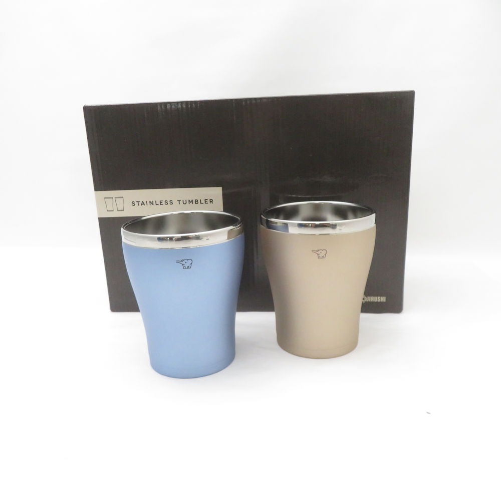 未使用 ZOJIRUSHI 象印 SX-DD型 ステンレスタンブラー 2点 ペア メタリックブルー シャンパンゴールド SY12996B1 【中古】