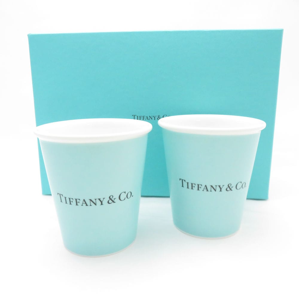 美品 TIFFANY＆Co. ティファニー 11285 ペーパーカップ 2点 ペア コップ SY12981E1 【中古】