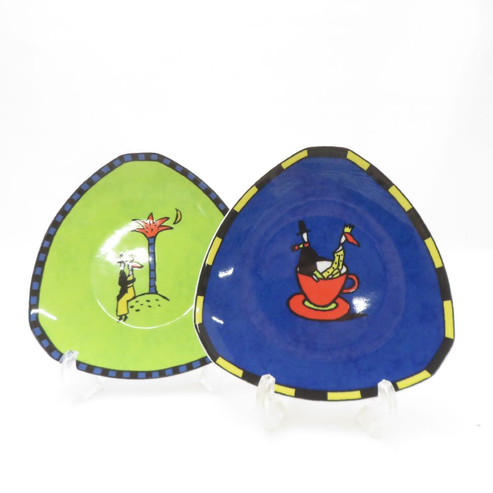 美品 Rosenthal ローゼンタール ラブストーリー 三角形皿 2枚 ペア 16cmプレート トライアングル 廃盤 SU12857T2 【中古】