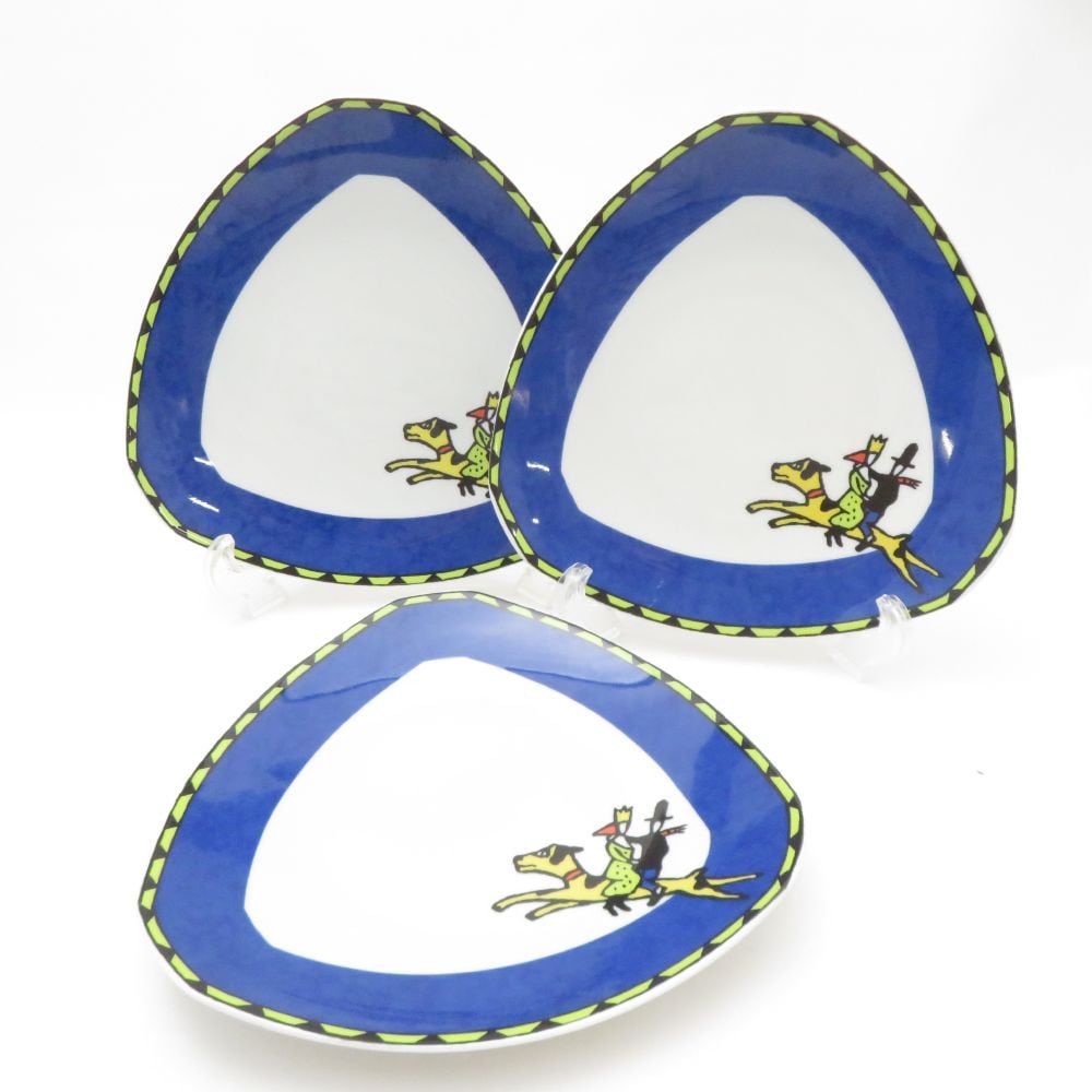 美品 Rosenthal ローゼンタール ラブストーリー 三角形皿 3枚 セット 20cmプレート トライアングル 廃盤 SU12859T2 【中古】