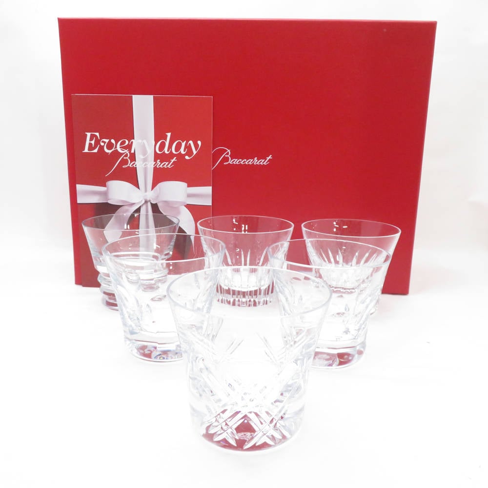 未使用 Baccarat バカラ エブリデイ アソートセット タンブラー 6点 クリスタル クリア ロックグラス オールドファッション SU12885Z 【中古】