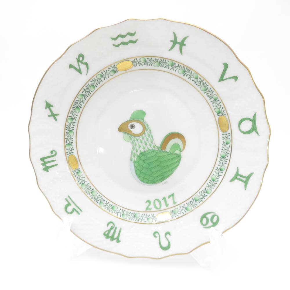 美品 Herend ヘレンド 2017年 とり イヤーズプレート 1枚 干支 酉 SC8494K1 【中古】