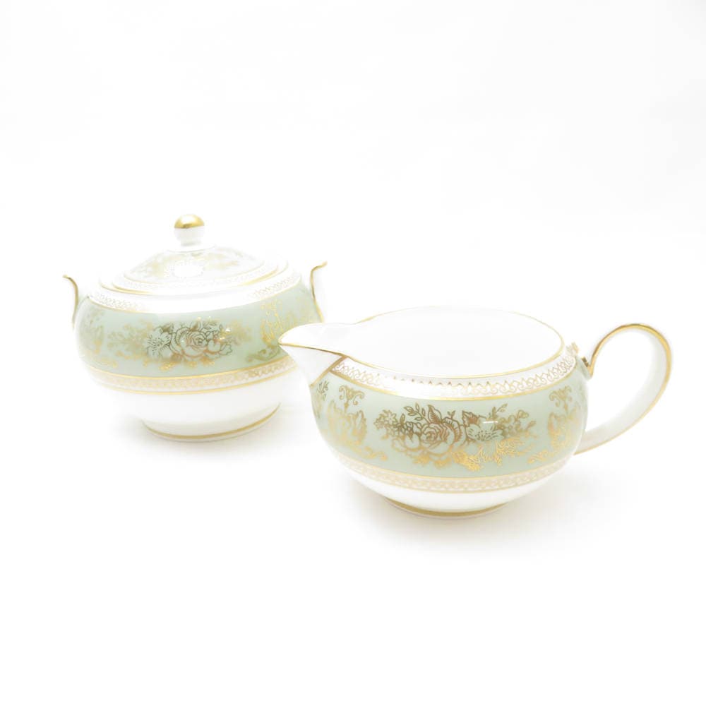 Hammersley 金彩盛絵葡萄バスケットトレイ/シュガー ポット/クリーマー Hammersley 金彩盛絵葡萄バスケットトレイ/シュガー ポット