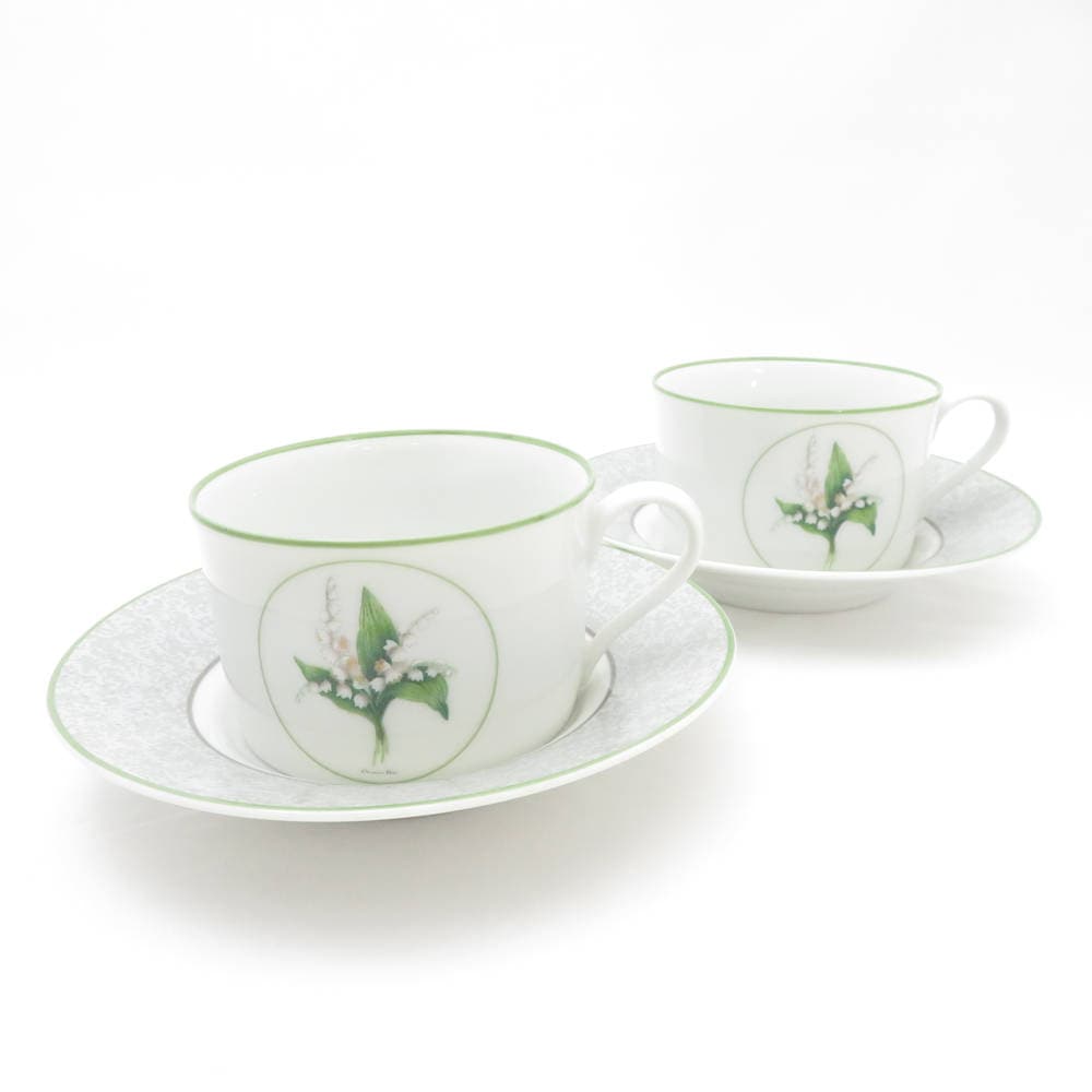 美品 Christian Dior ディオール ミリラフォーレ カップ＆ソーサー 2客 セット ティー コーヒー SN360Q1 【中古】