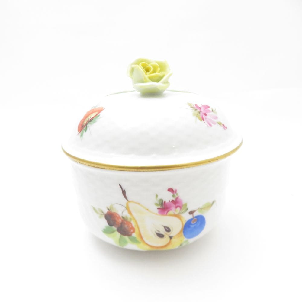 美品 Herend ヘレンド フルーツコンポジション CFR 1663 シュガーポット 1点 SY13021D1 【中古】