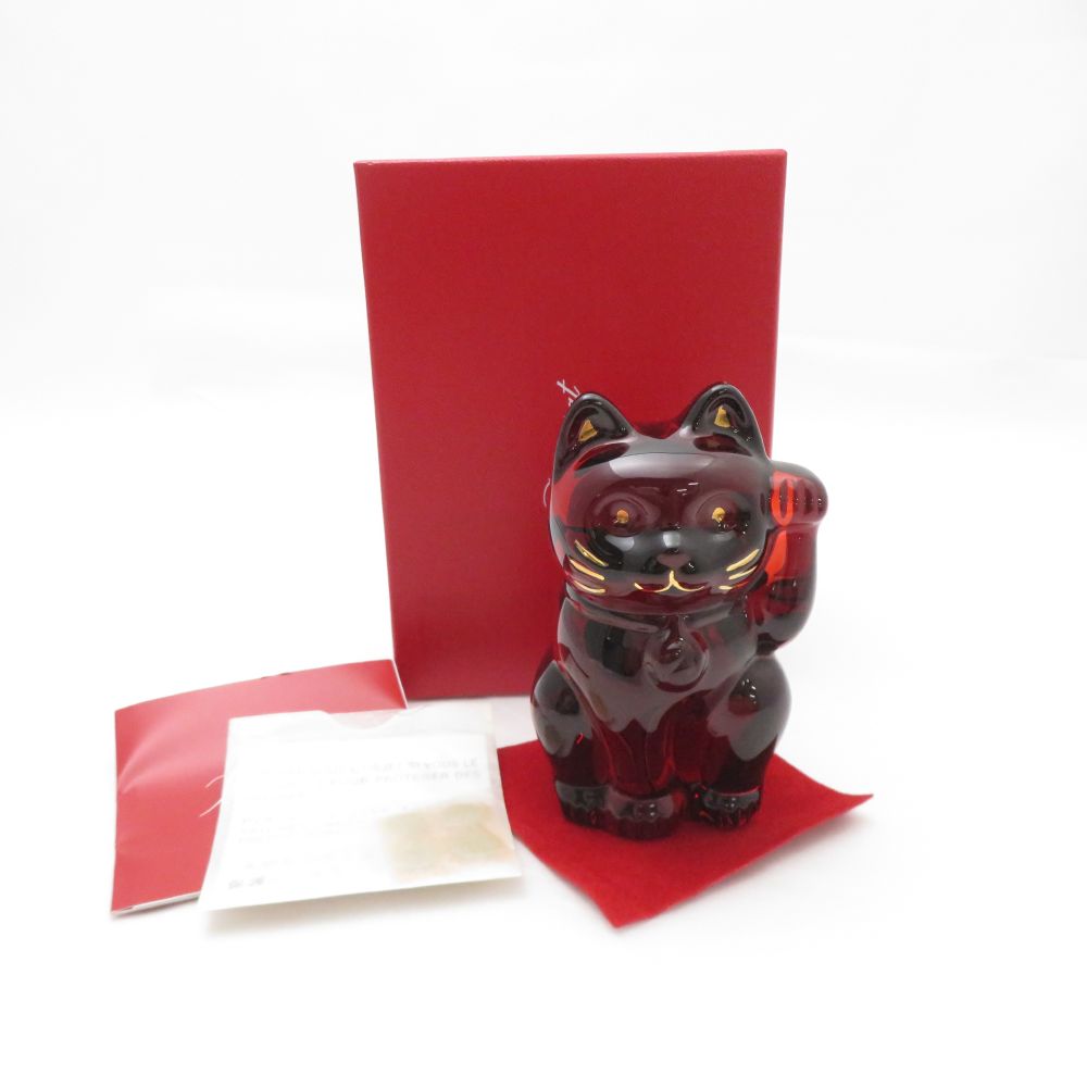 未使用 Baccarat バカラ 招き猫 1点 ラッキーキャット オブジェ まねき猫 SM4263L1 【中古】