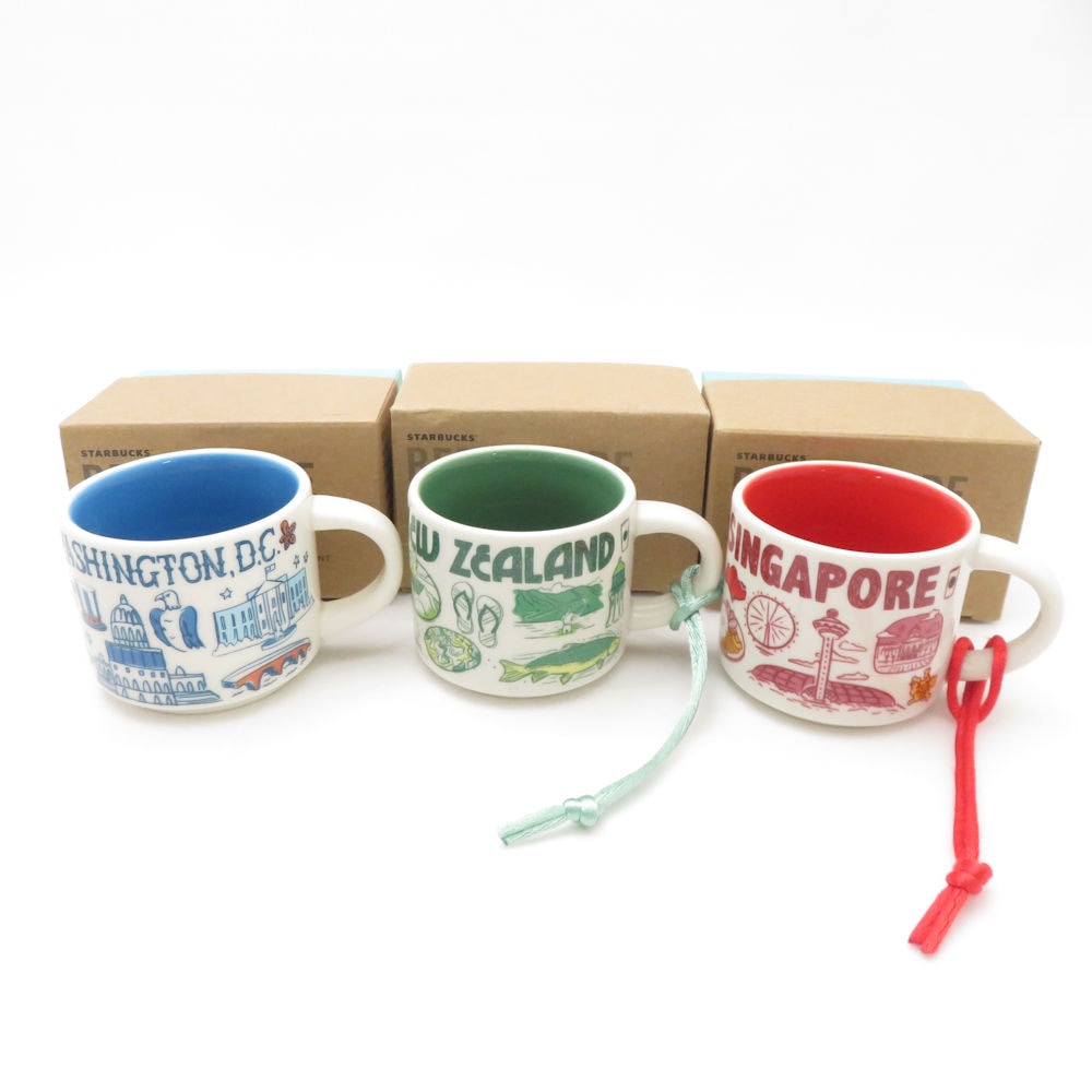 未使用 STARBUCKS スターバックス オーナメント 3点 セット シンガポール ニュージーランド シ SN363L2 【中古】