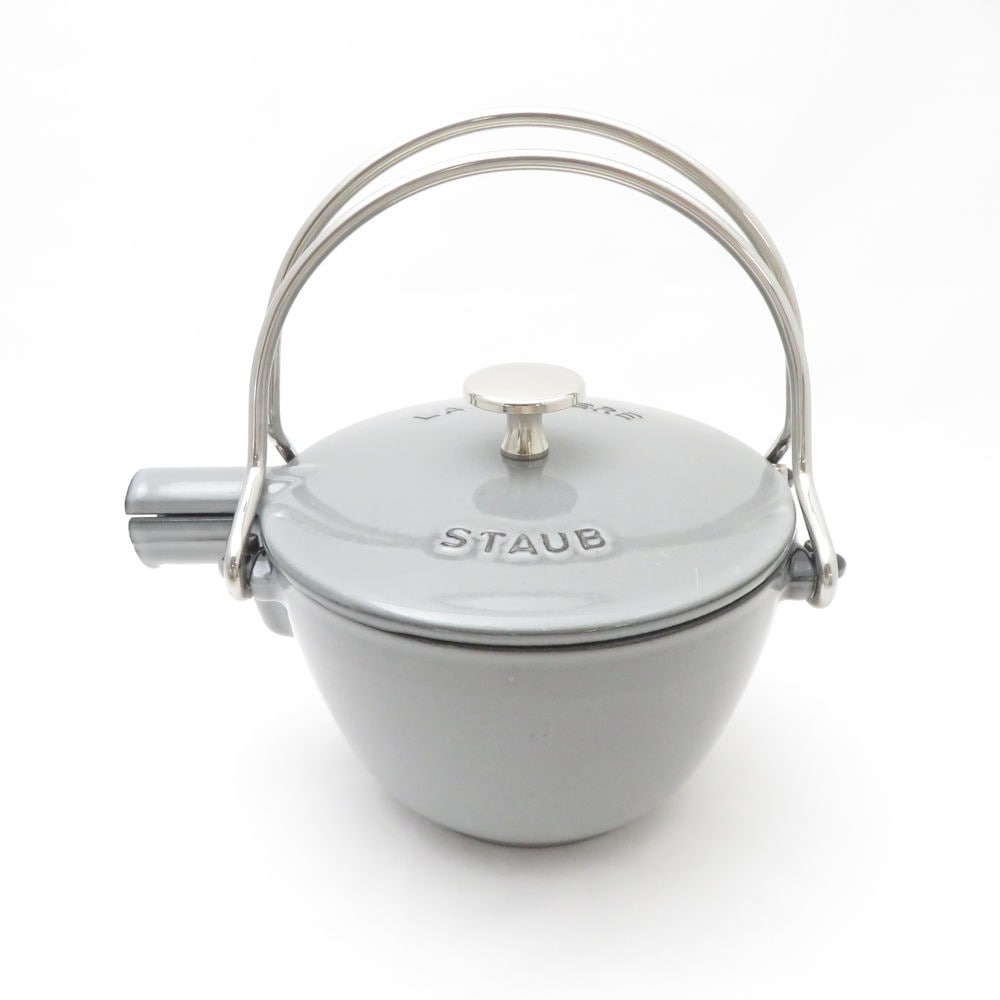 美品 STAUB ストウブ ラウンドティーポット 1点 ホーロー 鋳物 薬缶 SO3541S2 【中古】