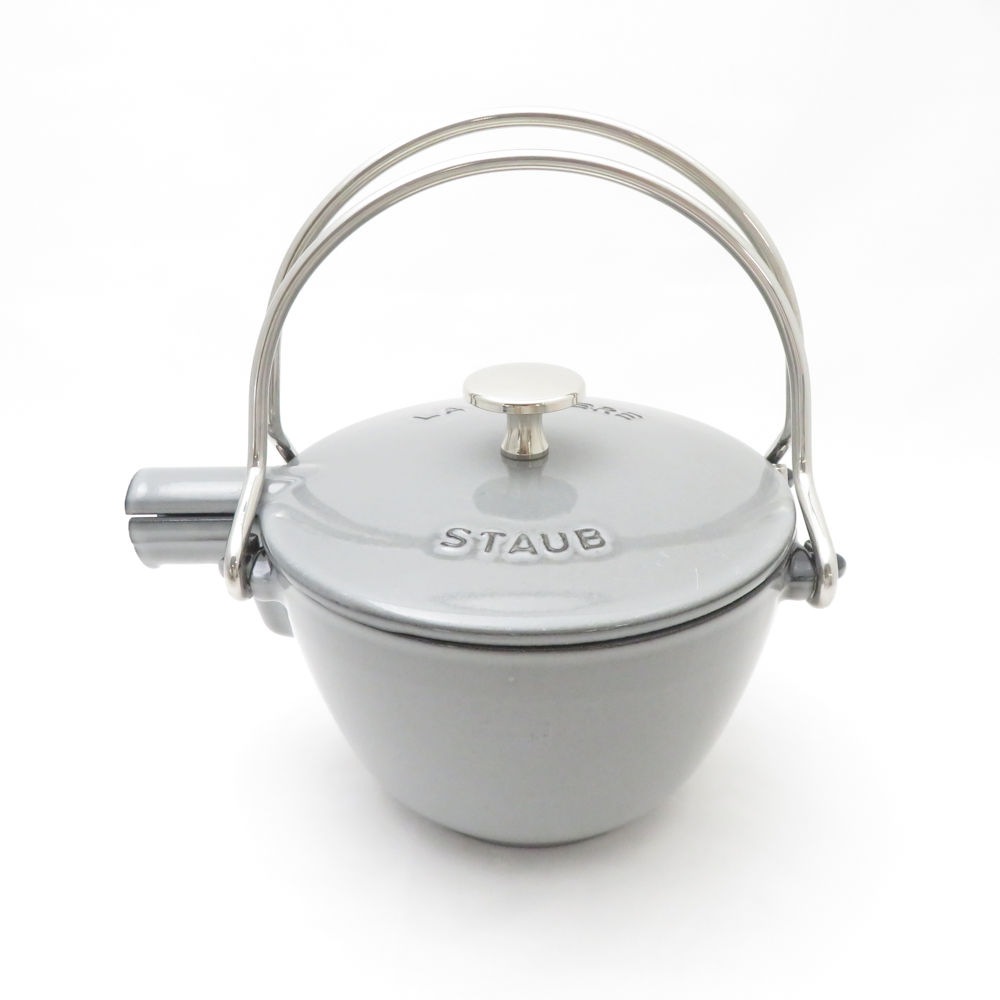 美品 STAUB ストウブ ラウンドティーポット 1点 ホーロー 鋳物 薬缶 SO3541S2 【中古】