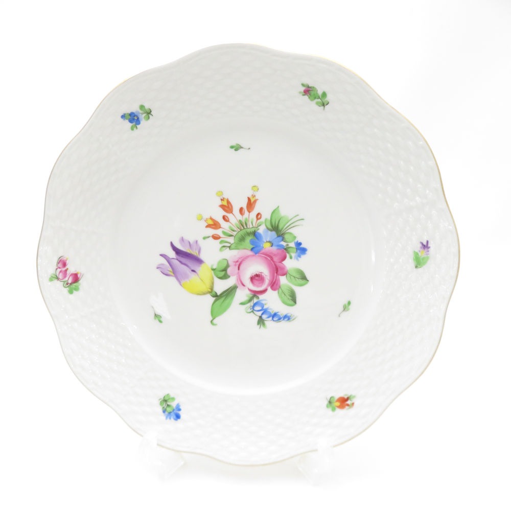 美品 Herend ヘレンド BT チューリップの花束 中皿 1枚 21cmプレート デザート ケーキ SO3545S2 【中古】