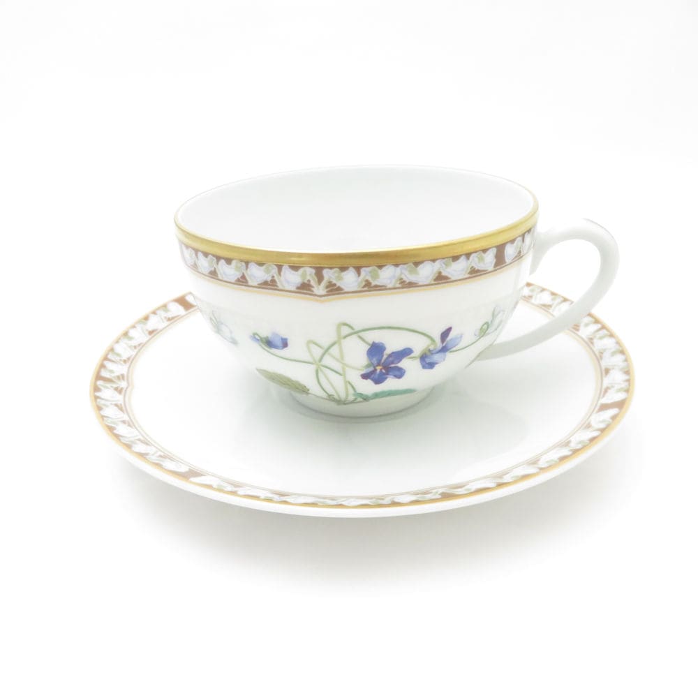 美品 HAVILAND アビランド アンペラトリス ユージェニー カップ＆ソーサー 1客 ティー コーヒー 金彩 花柄 リモージュ SU12931H2 【中古】