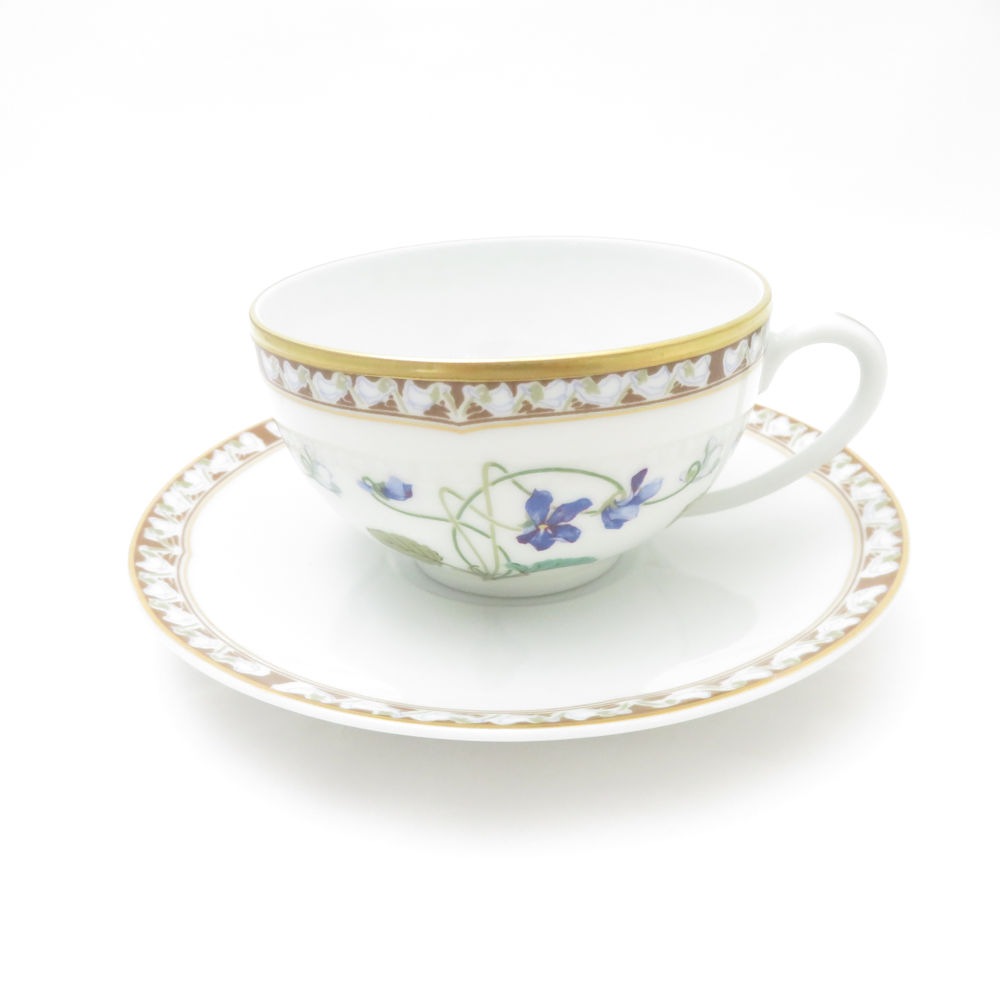 美品 HAVILAND アビランド アンペラトリス ユージェニー カップ＆ソーサー 1客 ティー コーヒー 金彩 花柄 リモージュ SU12931H2 【中古】