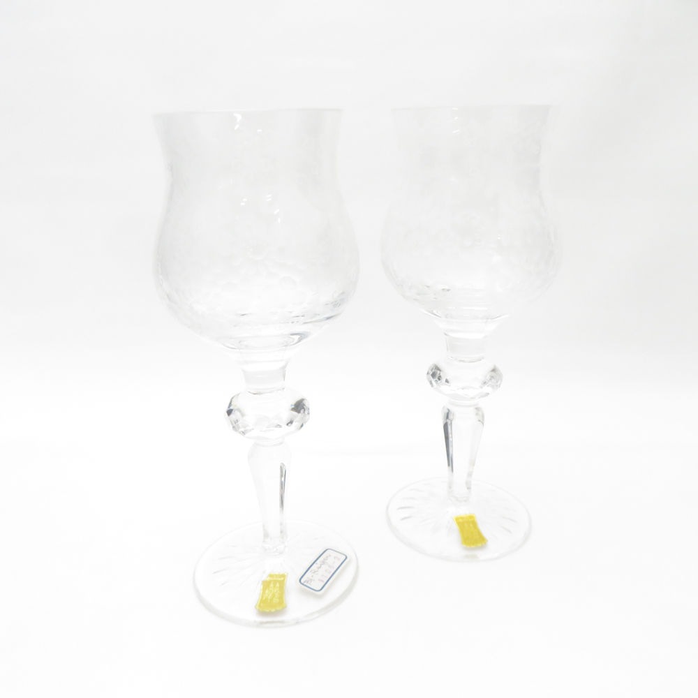 美品 Meissen Crystal マイセンクリスタル ワイングラス 2客  