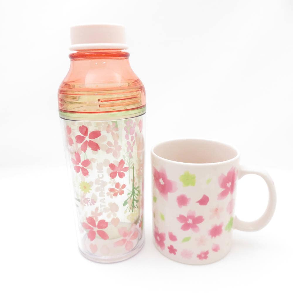 未使用 STARBUCKS スターバックス SAKURA 2017 マグカップ ダブルウォールサニーボトル 2点 スタバ 355ml 473ml サクラ 桜 SM4362A1 【中古】