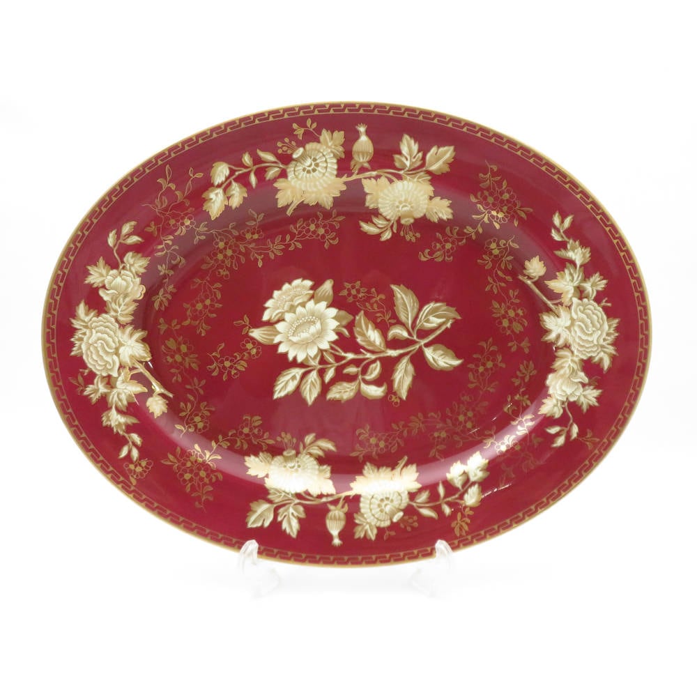美品 WEDGWOOD ウェッジウッド トンキンルビー オーバルプレート 1枚 39.5×30cmプレート 大皿 廃盤 プラター SC8549E1 【中古】