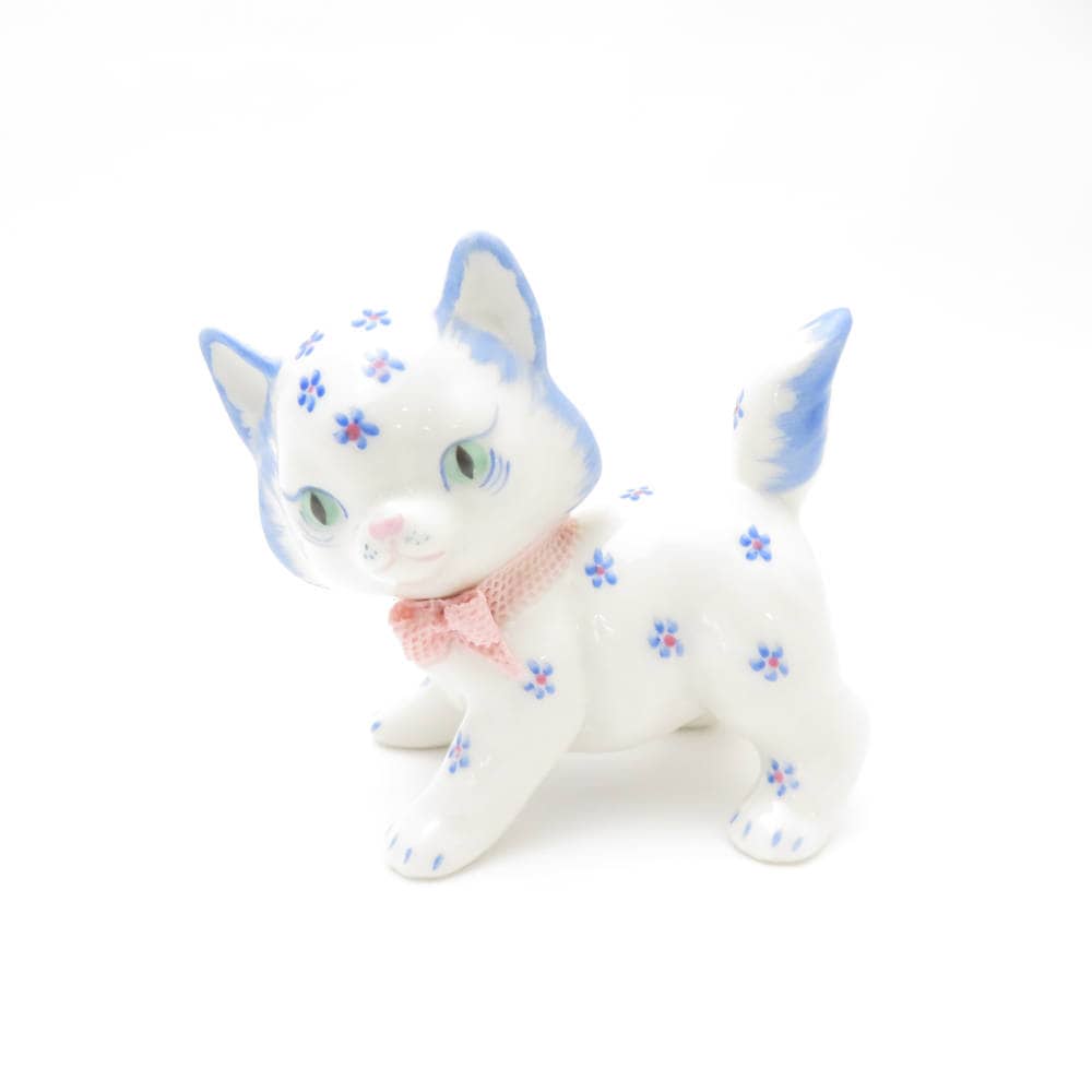 美品 IrishDresden アイリッシュドレスデン 猫 フィギュリン 1点 置物 キャット ネコ 陶器人形 SC8557E1 【中古】