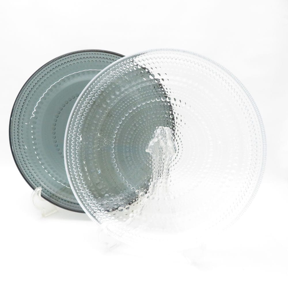 美品 iittala イッタラ カステヘルミ 中皿 2枚 セット 24cmプレート ガラス 北欧 SM4460V2 【中古】