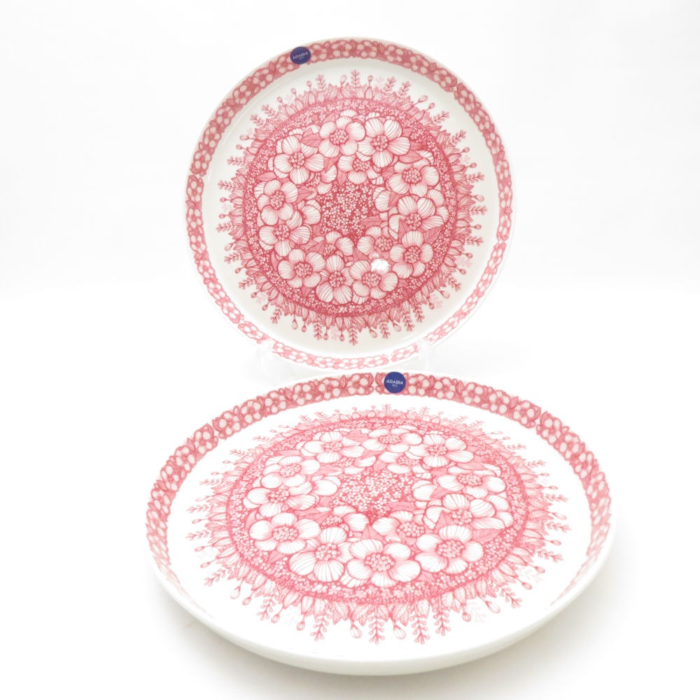 未使用 ARABIA アラビア Huvila フヴィラ 中皿 2枚 ペア 24cmプレート 北欧 パン ケーキ SM4462V2 【中古】