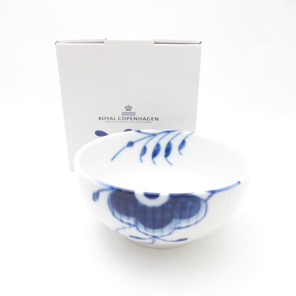 未使用 ROYAL COPENHAGEN ロイヤルコペンハーゲン ブルーフルーテッド メガ ボウル 11cm 449 SN372U2 【中古】