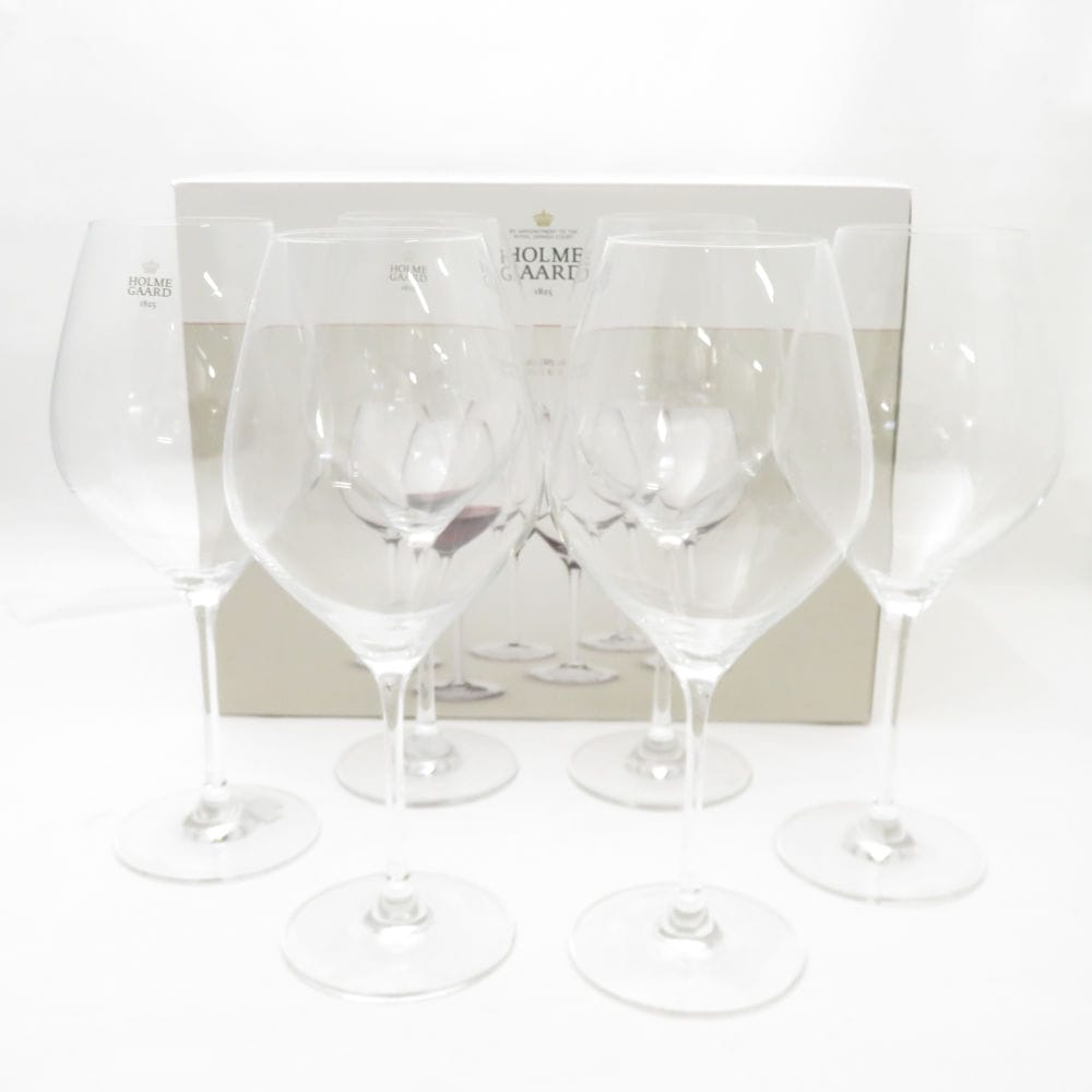 美品 Holmegaard ホルムガード カベルネ レッド L ワイングラス 6客 セット H24 赤 SU12939Z 【中古】