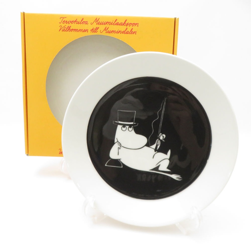 未使用 ARABIA アラビア ムーミンパパ プレート 19cm 皿 旧ロゴ 飾り皿 北欧 SC8625X1 【中古】