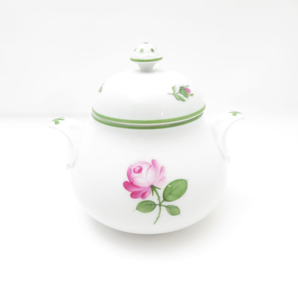 美品 AUGARTEN アウガルテン ウィンナーローズ シュガーポット 砂糖 ボックス SM4453B1 【中古】