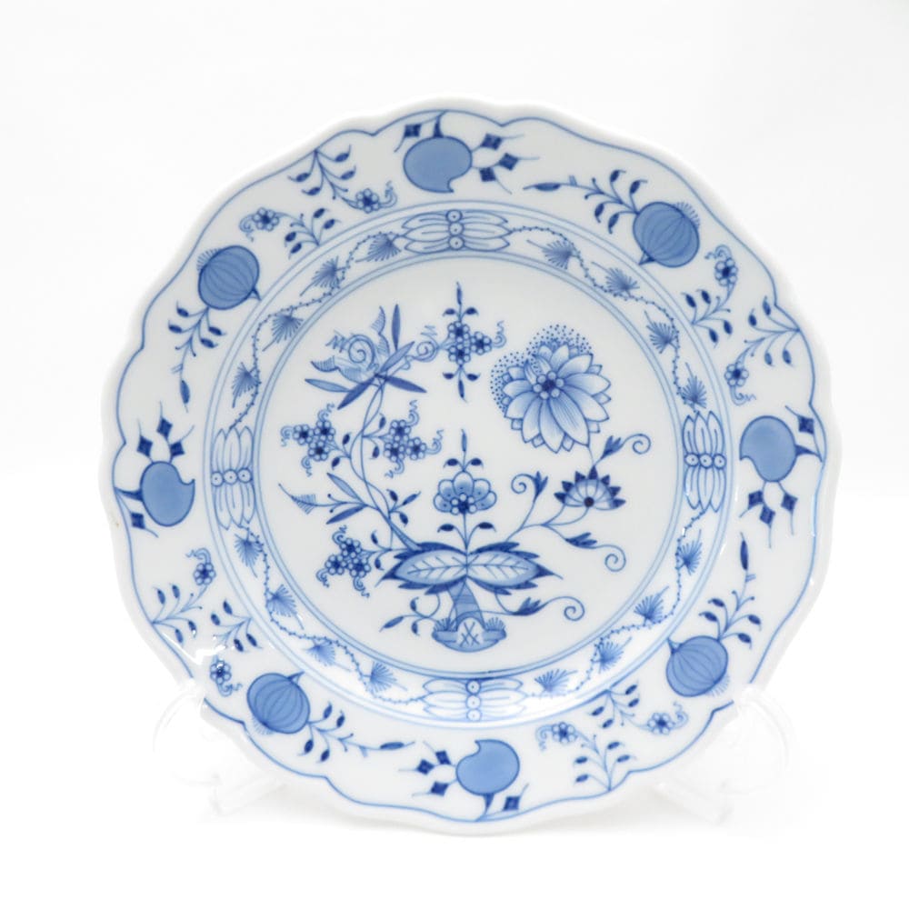 美品 MEISSEN マイセン ブルーオニオン 中皿 18cmプレート パン ケーキ デザート SM4385T2 【中古】
