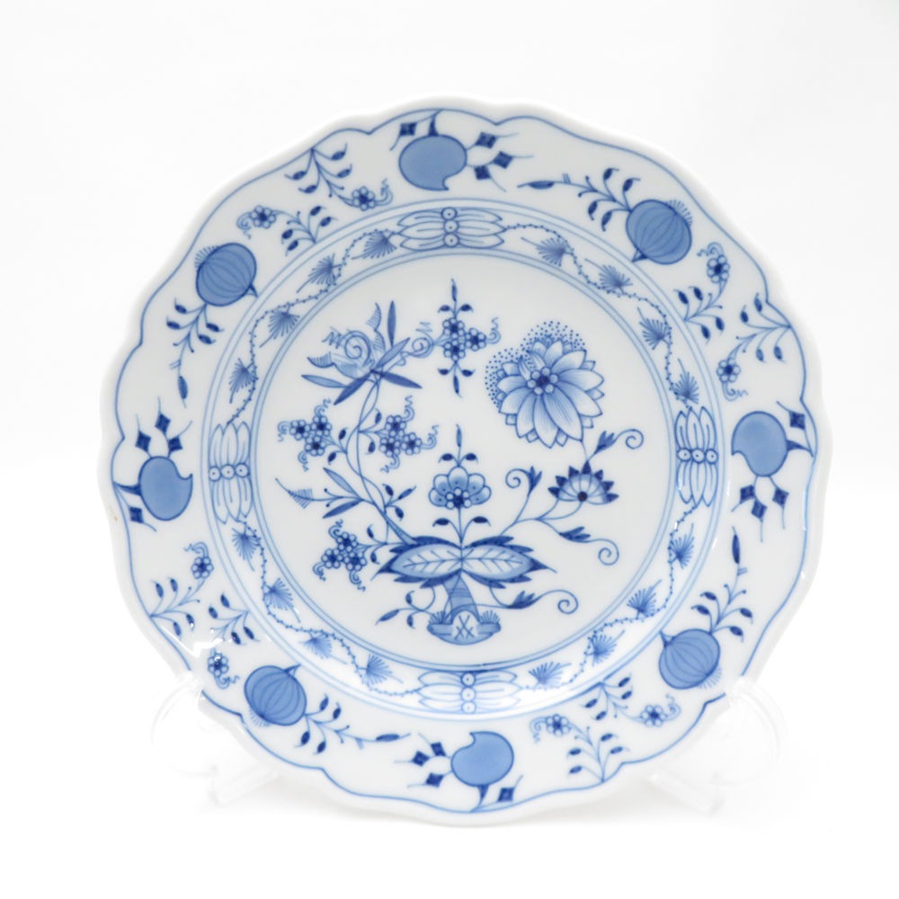 美品 MEISSEN マイセン ブルーオニオン 中皿 18cmプレート パン ケーキ デザート SM4385T2 【中古】