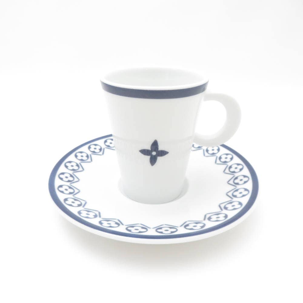 未使用 LOUIS VUITTON ルイヴィトン モノグラム・フラワー タイル コーヒーカップ＆ソーサー 1客 リモージュ磁器 エスプレッソ 希少 SC8732E2 【中古】