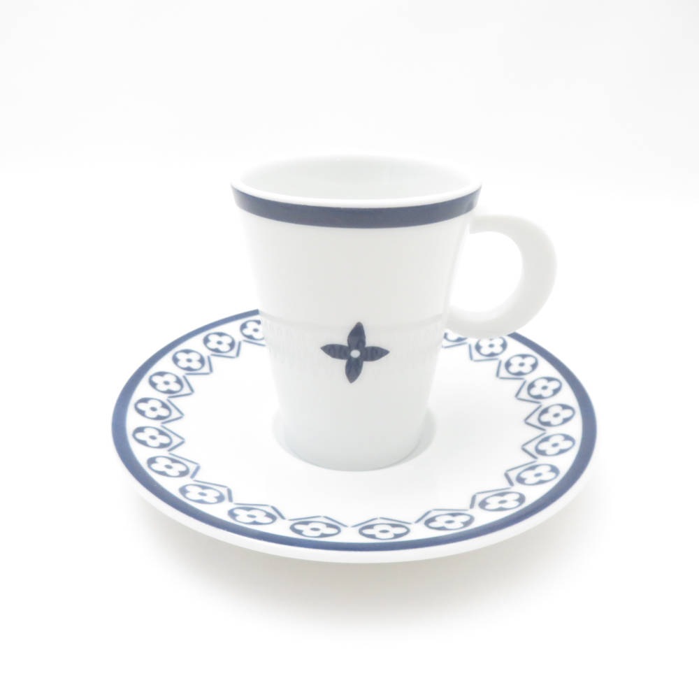 未使用 LOUIS VUITTON ルイヴィトン モノグラム・フラワー タイル コーヒーカップ＆ソーサー 1客 リモージュ磁器 エスプレッソ 希少 SC8732E2 【中古】