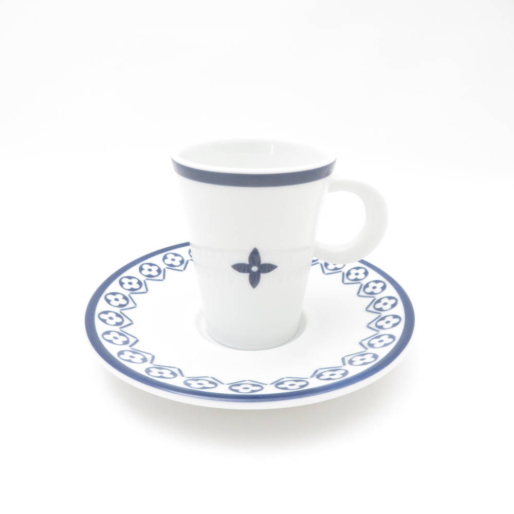 未使用 LOUIS VUITTON ルイヴィトン モノグラム・フラワー タイル コーヒーカップ＆ソーサー 1客 リモージュ磁器 エスプレッソ 希少 SC8733E2 【中古】