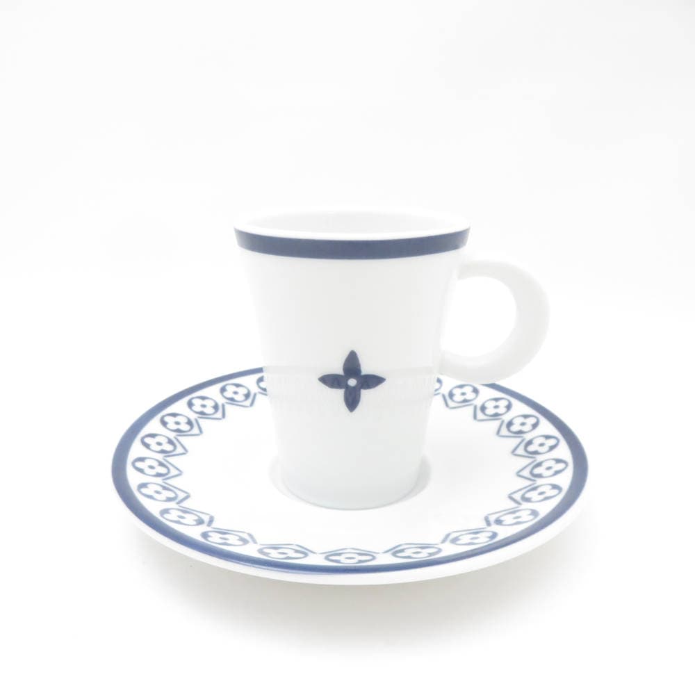 未使用 LOUIS VUITTON ルイヴィトン モノグラム・フラワー タイル コーヒーカップ＆ソーサー 1客 リモージュ磁器 エスプレッソ 希少 SC8734E2 【中古】