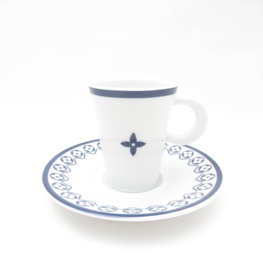 未使用 LOUIS VUITTON ルイヴィトン モノグラム・フラワー タイル コーヒーカップ＆ソーサー 1客 リモージュ磁器 エスプレッソ 希少 SC8734E2 【中古】