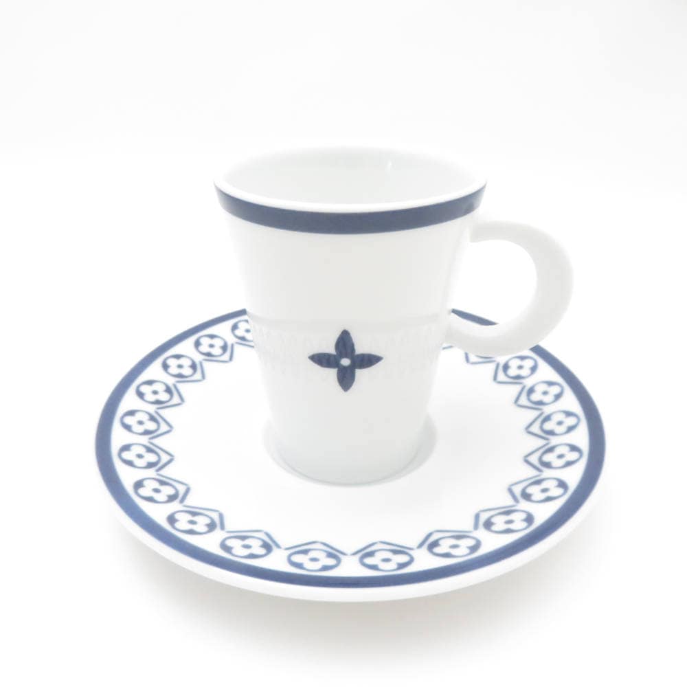 未使用 LOUIS VUITTON ルイヴィトン モノグラム・フラワー タイル コーヒーカップ＆ソーサー 1客 リモージュ磁器 エスプレッソ 希少 SC8735E2 【中古】