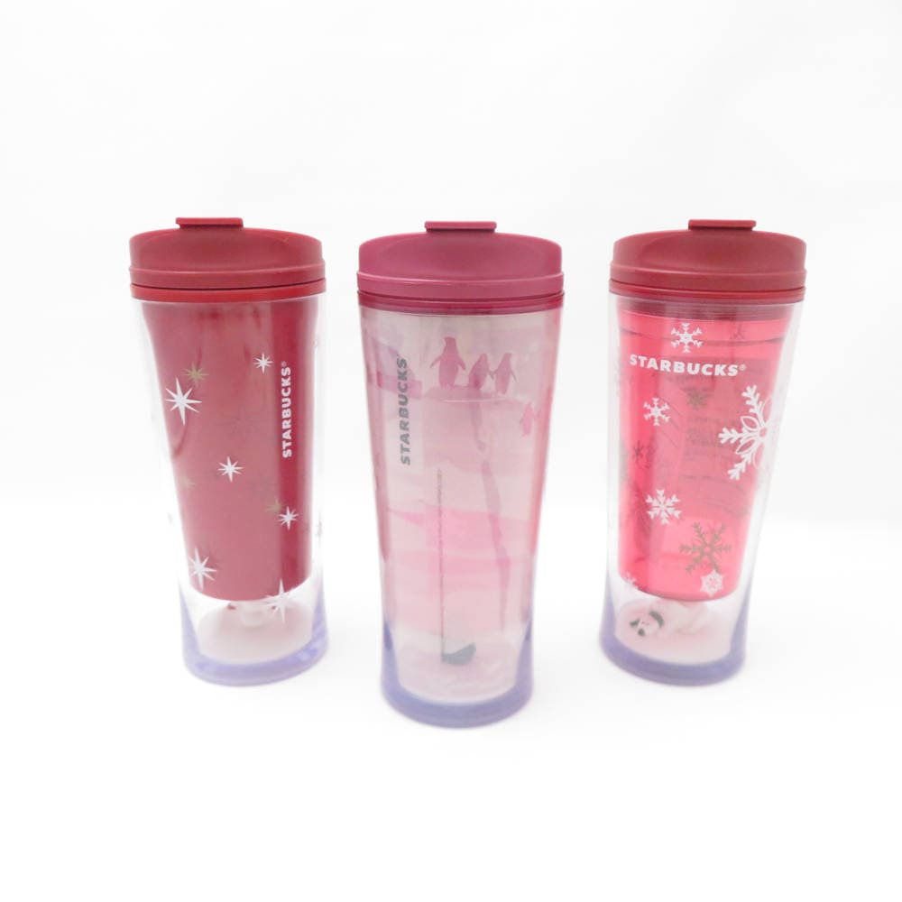 美品 STARBUCKS スターバックス スモールワールド タンブラー 3点 セット スタバ ペンギン/シロクマ/雪だるま SC8756B4 【中古】