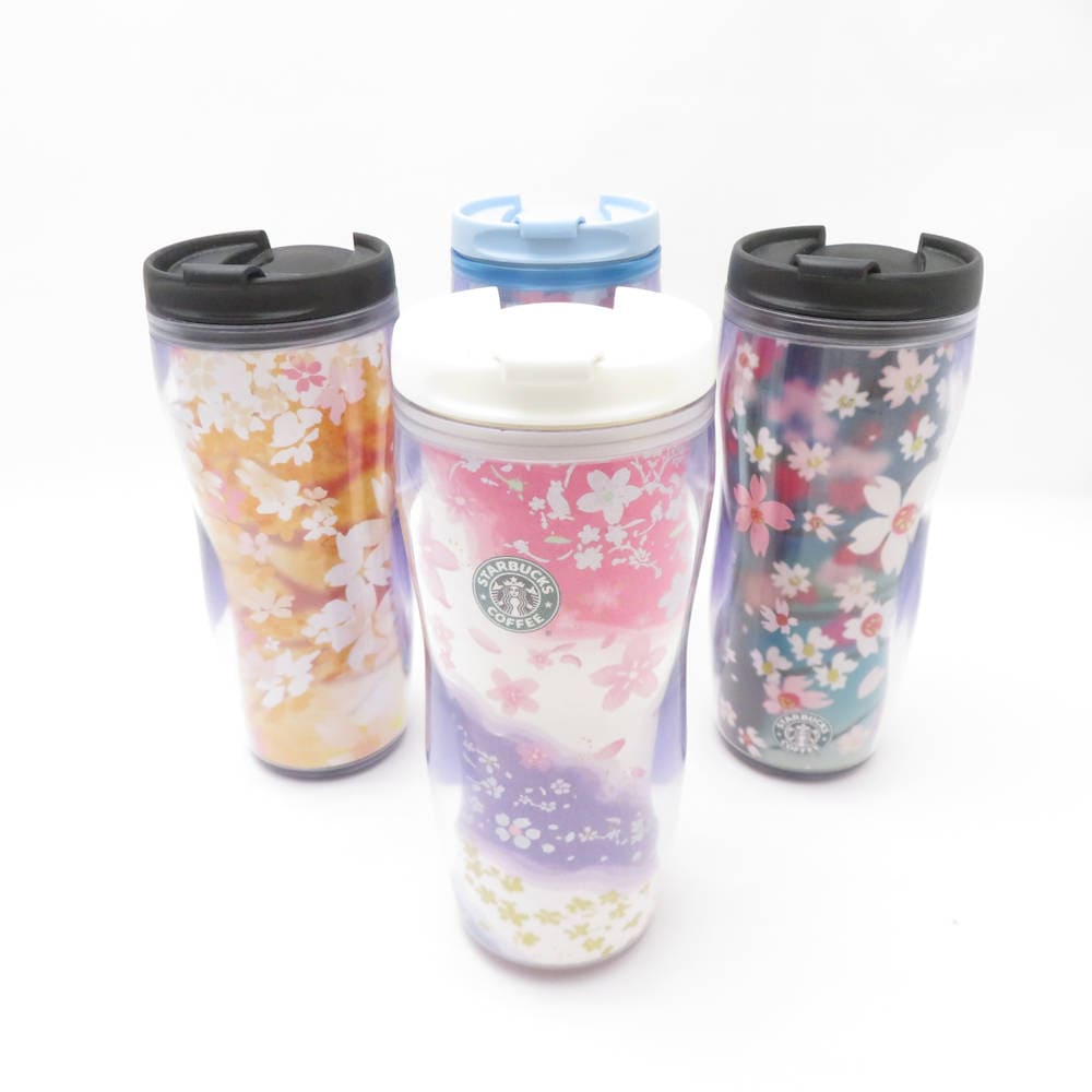 美品 STARBUCKS スターバックス SAKURA タンブラー 4点 セット スタバ 350ml SC8757B4 【中古】