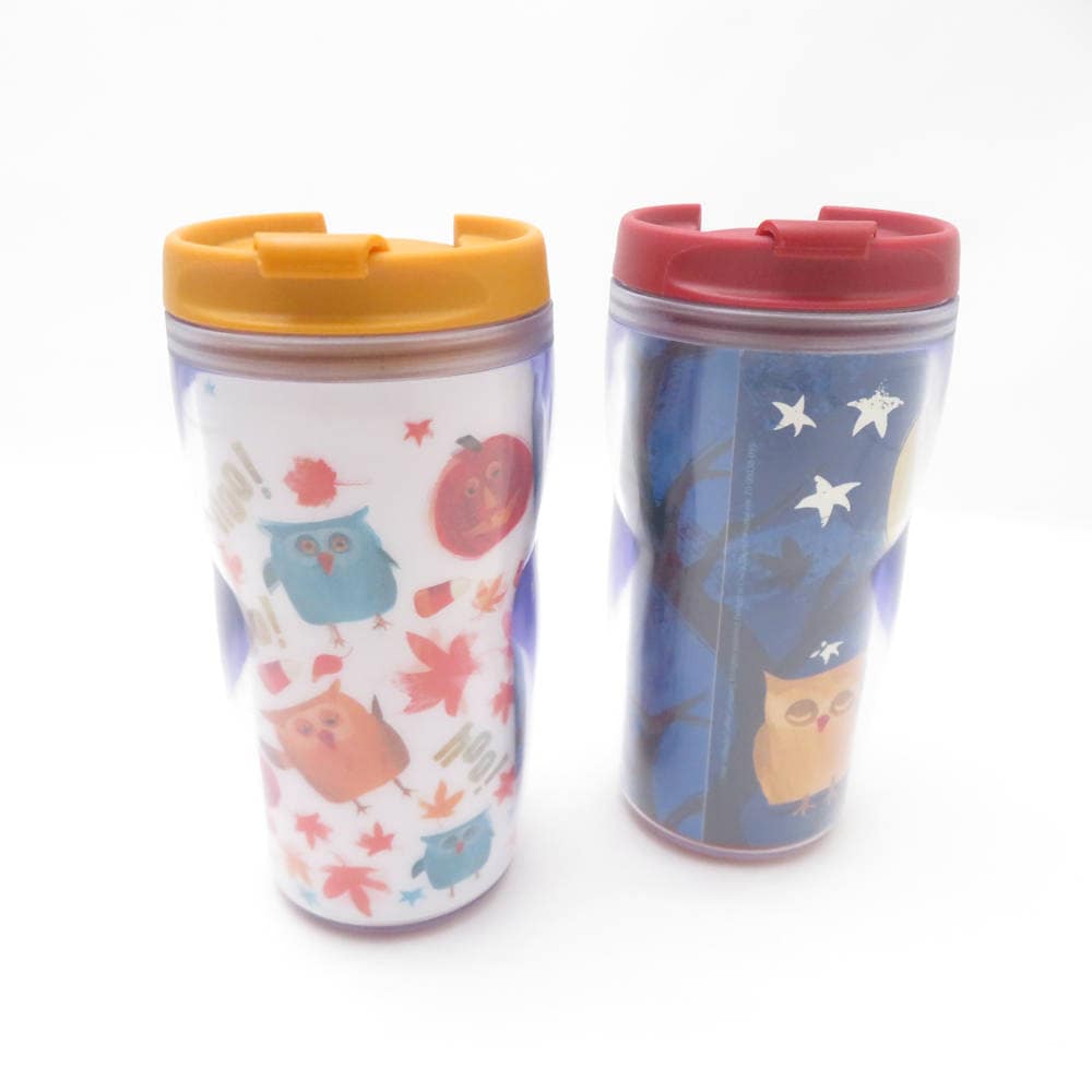 美品 STARBUCKS スターバックス ナイトフクロウ/3Dパンプキン タンブラー 2点 セット スタバ 梟 SC8760B4 【中古】