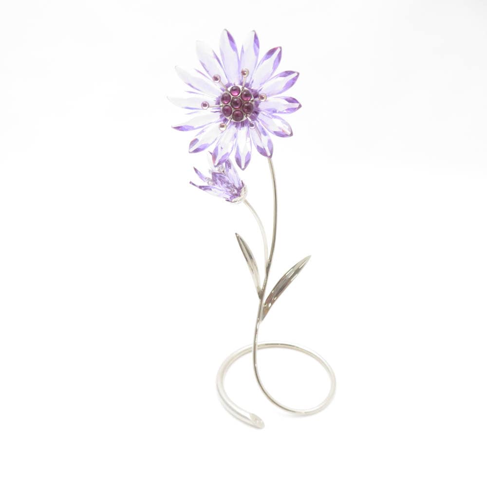 美品 SWAROVSKI スワロフスキー 9575781 Drina Viole バイオレット 置物 1点 廃盤品 オブジェ フラワーモチーフ 花 SC8692C1 【中古】