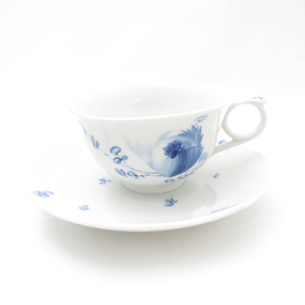 美品 MEISSEN マイセン 青い花 ティーカップ＆ソーサー 1客 ブルーフラワー SC8694C1 【中古】