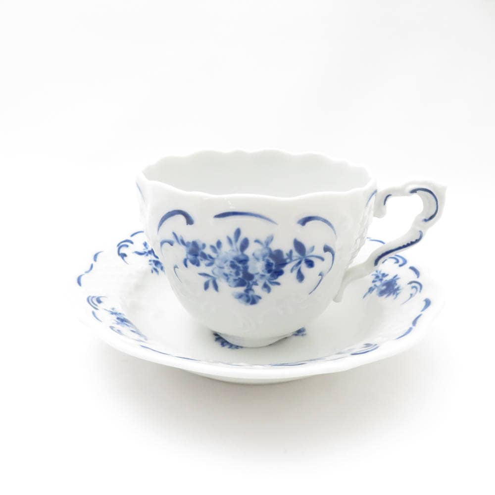 美品 Lindner リンドナー コバルトフラワー カップ＆ソーサー 1客 SM4487C1 【中古】