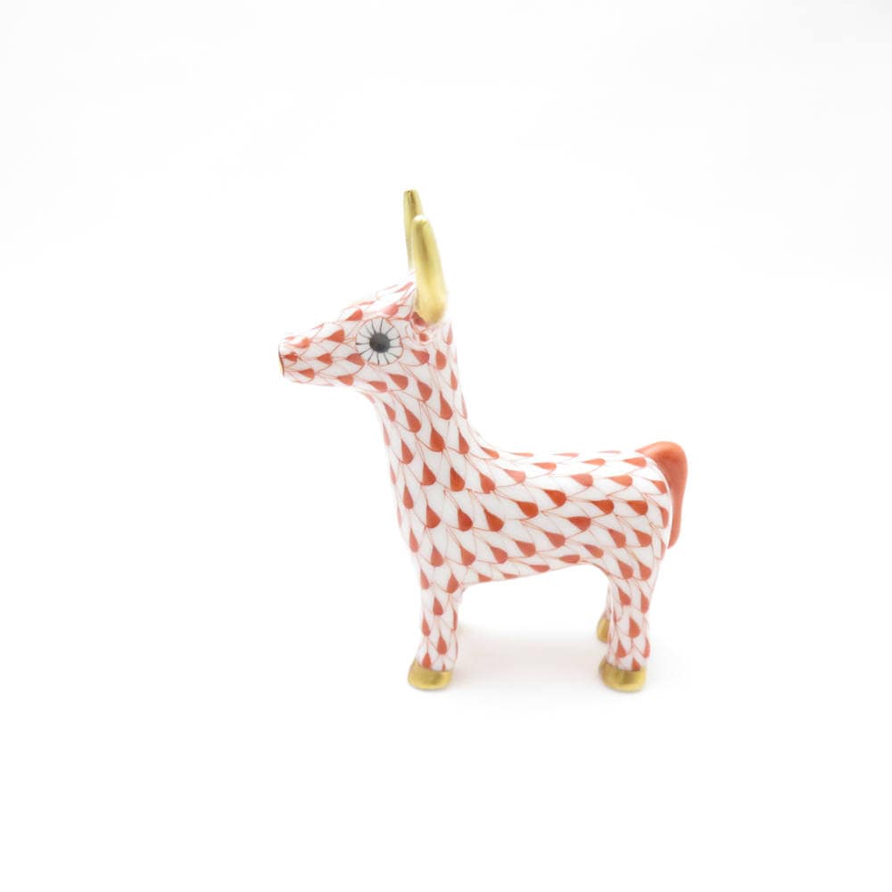 美品 Herend ヘレンド 干支 2009 うし 丑 置物 1点 フィギュリン 牛 ウシ SC8660A2 【中古】