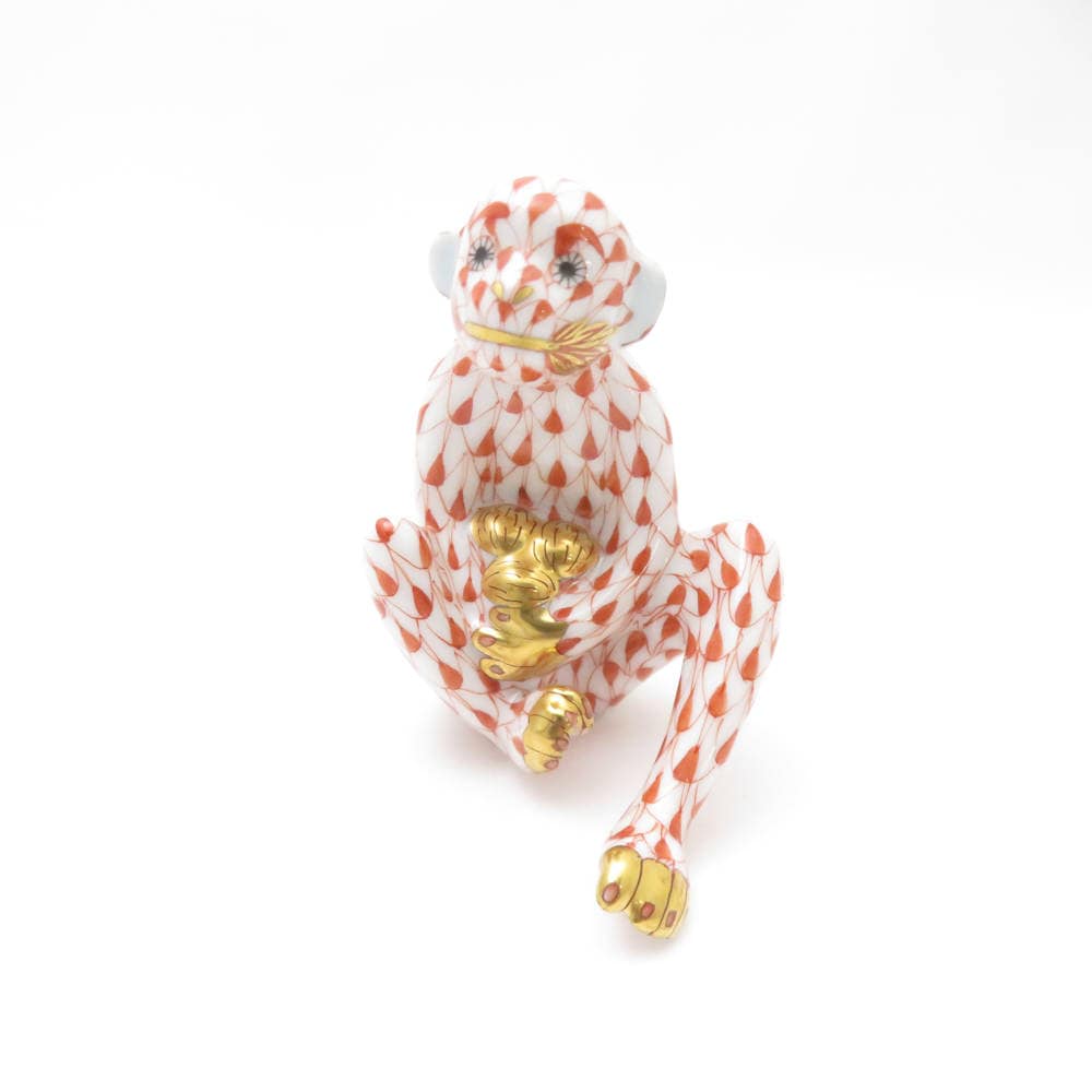 美品 Herend ヘレンド 干支 2004 さる 申 置物 1点 フィギュリン 猿 さる SC8667A2 【中古】