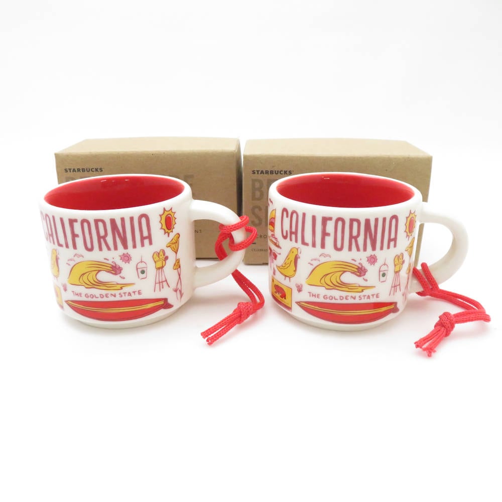 美品 STARBUCKS スターバックス Been There Series カリフォルニア限定ミニマグ オーナメント 2点 ペア ミニ 59ml スタバ エスプレッソ SU12972C2 【中古】