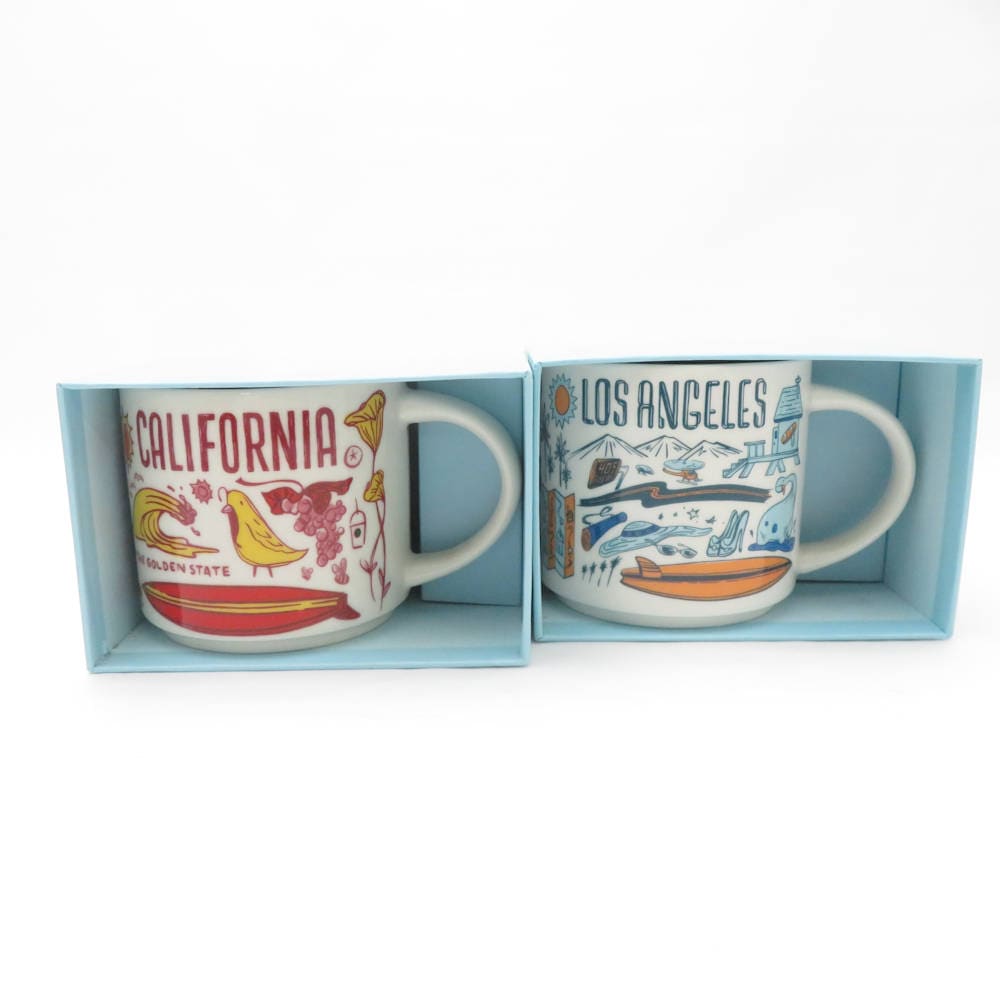 美品 STARBUCKS スターバックス Been There Series カリフォルニア/ロサンゼルス マグカップ 2点 セット スタバ コーヒー 海外限定 アメリカ SU12974C2 【中古】