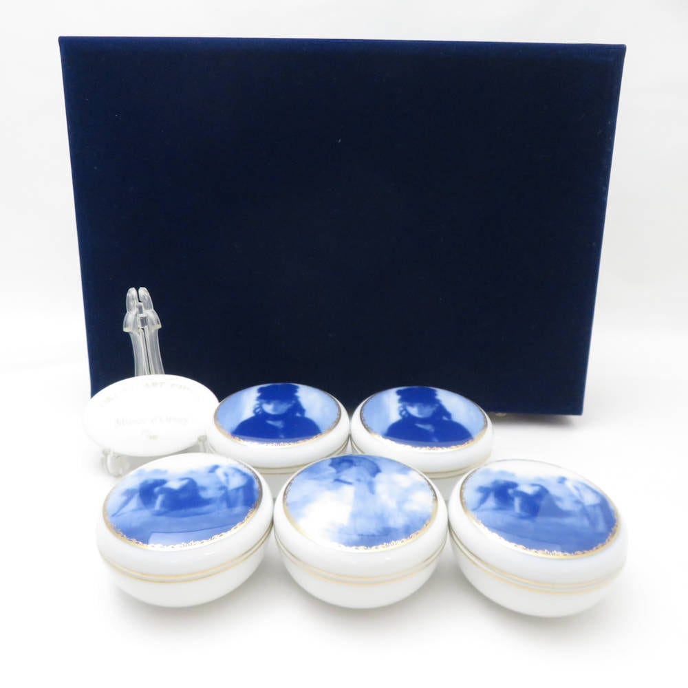 未使用 OKURA 大倉陶園 Musee d'Orsay オルセー美術館 ボンボニエール 5点 セット 300個限定 蓋物 小物入れ SC8792D2 【中古】