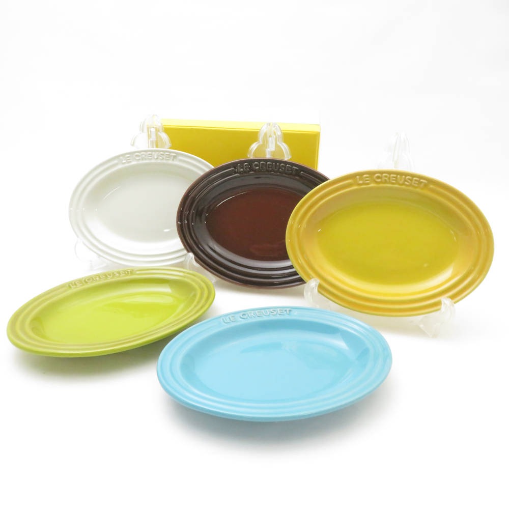 未使用 Le Creuset ルクルーゼ ミニ オーバル プレート 5枚 セット 13cm 小皿 SM4501F2 【中古】