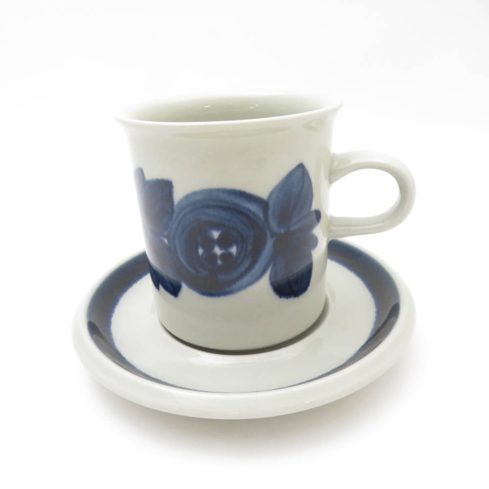 ARABIA アラビア アネモネ コーヒーカップ＆ソーサー 1客 廃盤 旧ロゴ 北欧 SC8590B1 【中古】