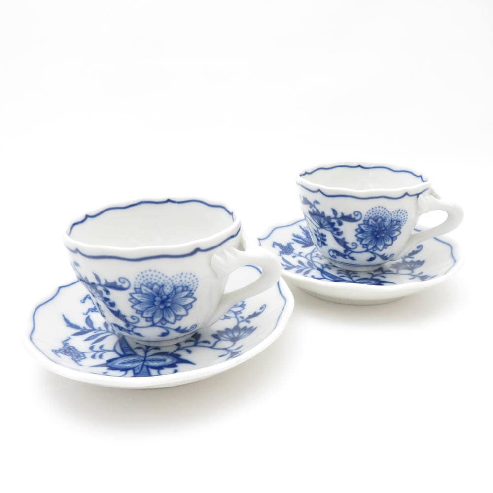 Carlsbad カールスバード ブルーオニオン デミタスカップ＆ソーサー 2客 ペア ツヴィーベルムスター SC8593B1 【中古】