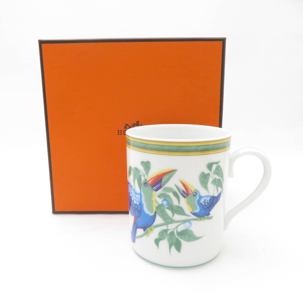 美品 HERMES エルメス トゥカン マグカップ 1点 コップ 鳥 バード SC8747B1 【中古】