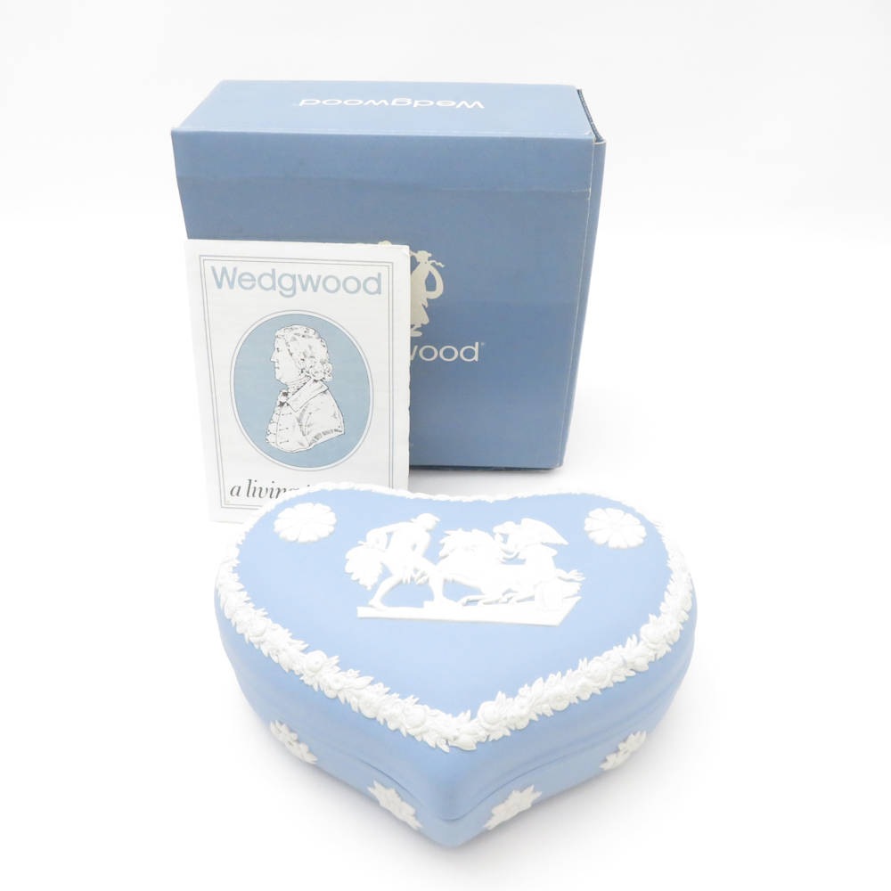 未使用 WEDGWOOD ウェッジウッド ジャスパー 小物入れ 1点 ペールブルー ハート ボックス SM4483X2 【中古】